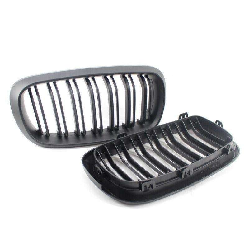 One Pair of Fit For BMW X5 F15 Matte Black Dual Slat M Look Front GRILLE 15-17
