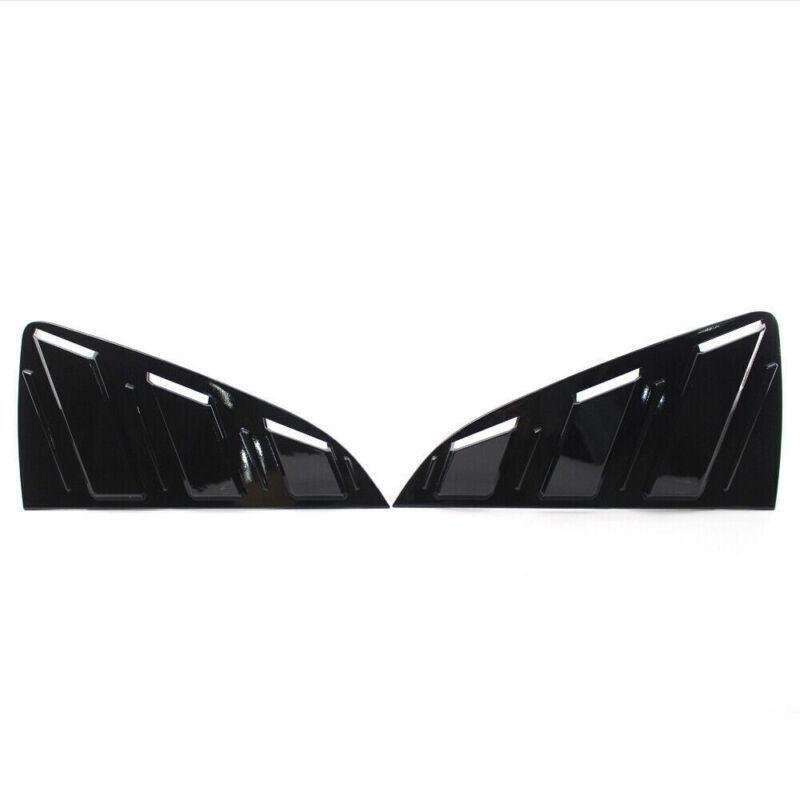 Black Quarter Louver Cover Vent Side Window Fit For 2011-14 VW Polo