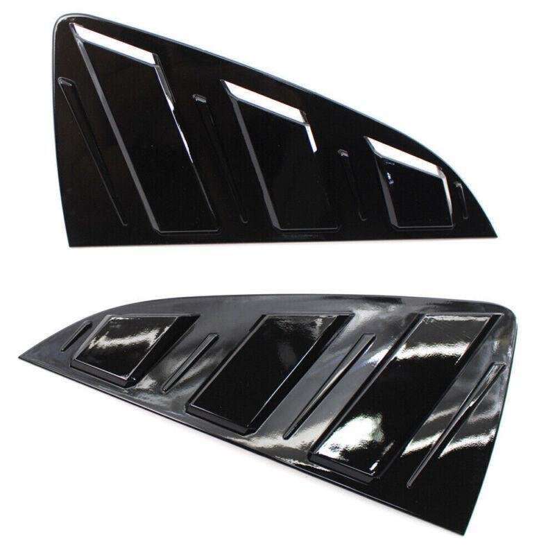 Black Quarter Louver Cover Vent Side Window Fit For 2011-14 VW Polo