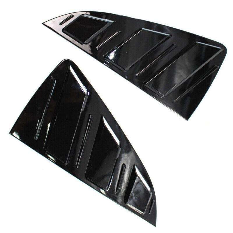 Black Quarter Louver Cover Vent Side Window Fit For 2011-14 VW Polo