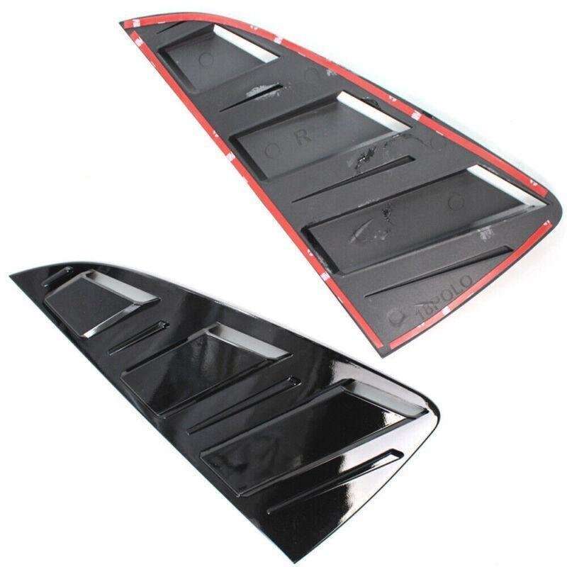 Black Quarter Louver Cover Vent Side Window Fit For 2011-14 VW Polo