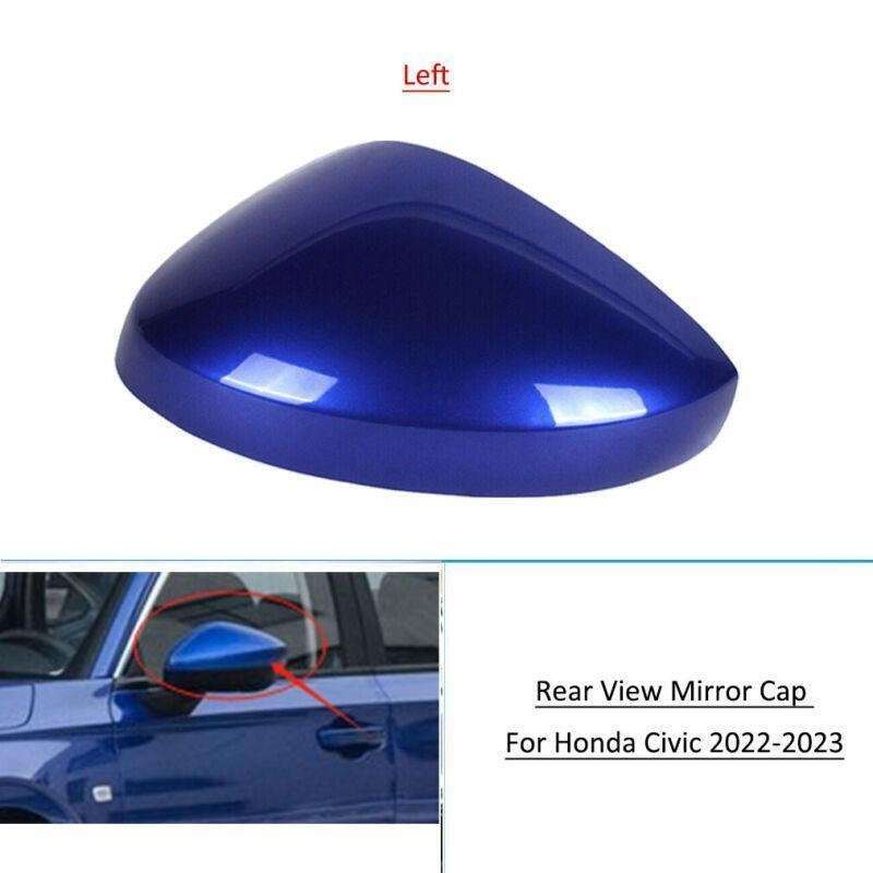 For Honda Civic 2022 2023 Left Side Door Wing Rearview Mirror Cap Cover Blue