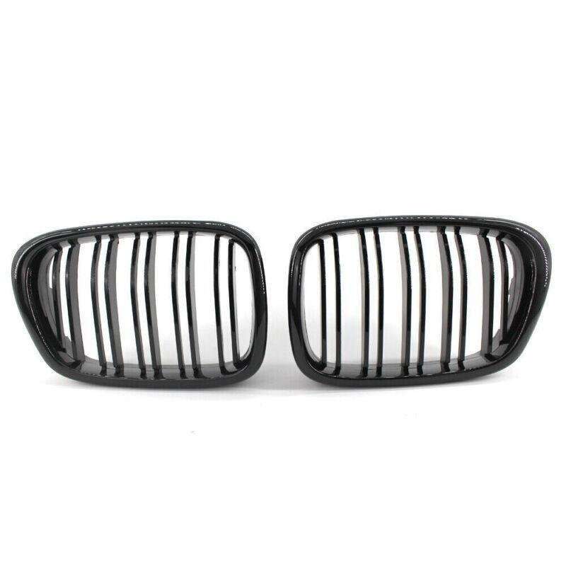 2x Gloss Black Front Kidney Grilles Grill Fit For BMW E39 525 528 1999-2003