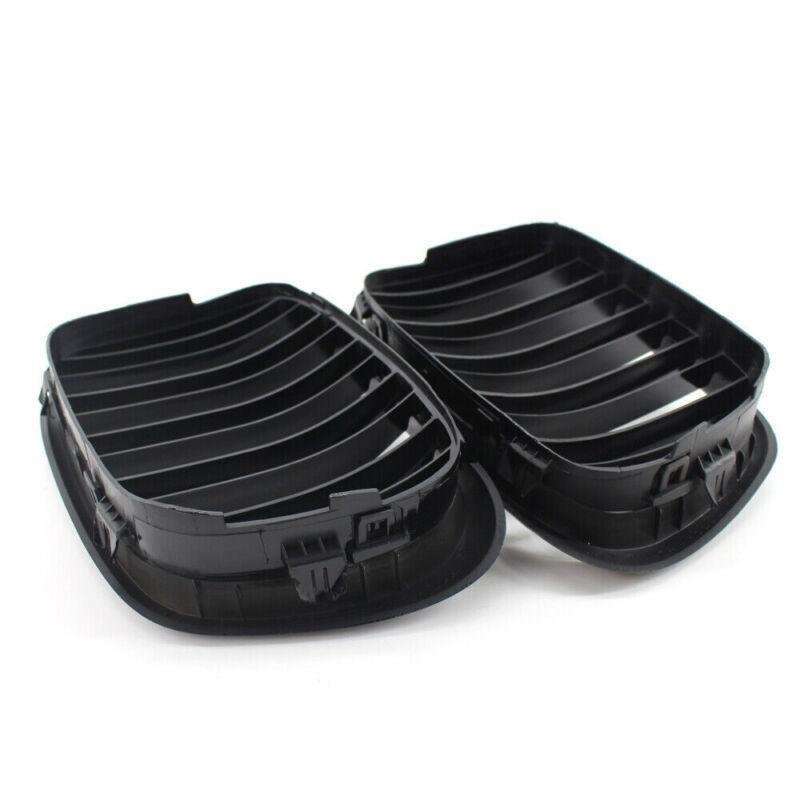 2x Gloss Black Front Kidney Grilles Grill Fit For BMW E39 525 528 1999-2003