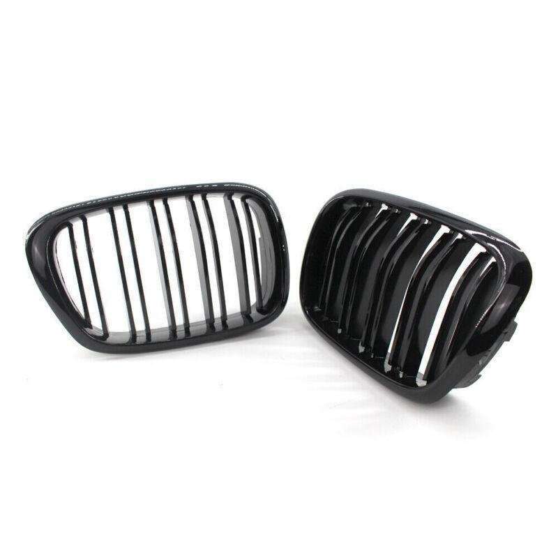 2x Gloss Black Front Kidney Grilles Grill Fit For BMW E39 525 528 1999-2003