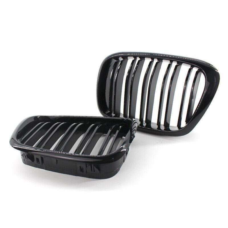 2x Gloss Black Front Kidney Grilles Grill Fit For BMW E39 525 528 1999-2003