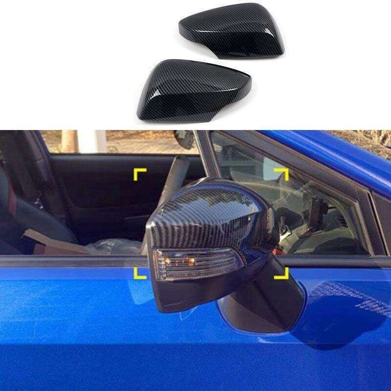 ABS Carbon Fiber Rear View Side Door Mirror Cover Fit For Subaru WRX 2014-2021