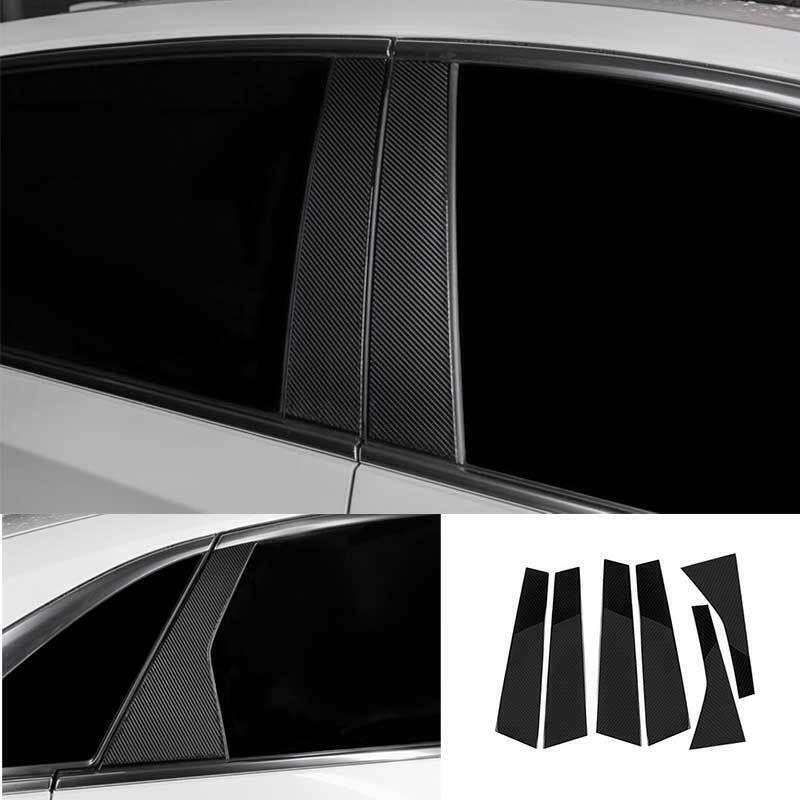 For Cadillac CT6 2016-2020 Carbon Fiber PC Window BC Pillar Post Molding Trim 6X