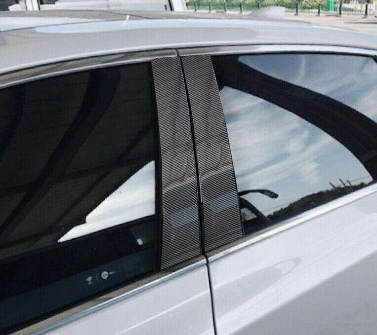For Cadillac CT6 2016-2020 Carbon Fiber PC Window BC Pillar Post Molding Trim 6X