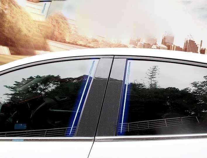 For Cadillac CT6 2016-2020 Carbon Fiber PC Window BC Pillar Post Molding Trim 6X
