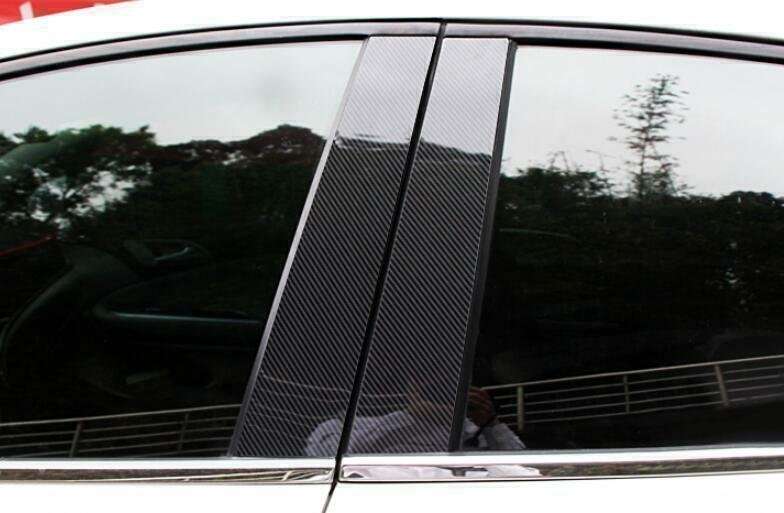 For Cadillac CT6 2016-2020 Carbon Fiber PC Window BC Pillar Post Molding Trim 6X