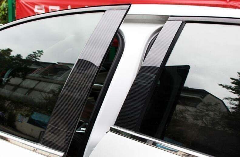 For Cadillac CT6 2016-2020 Carbon Fiber PC Window BC Pillar Post Molding Trim 6X