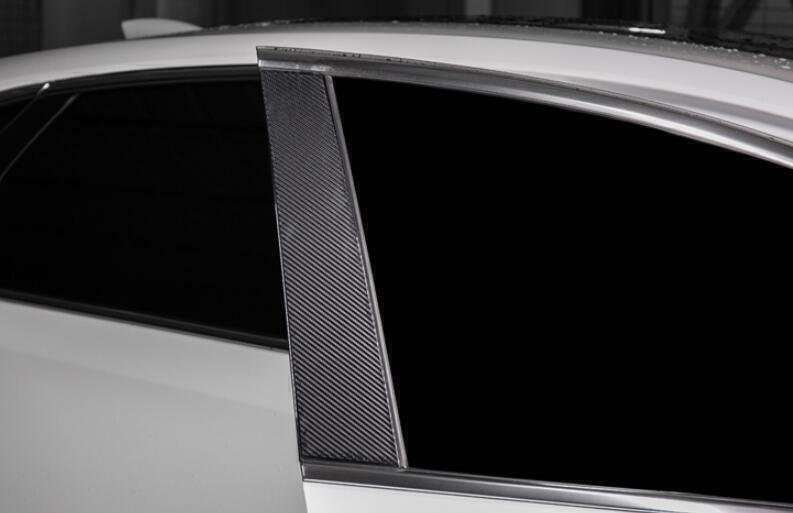 For Cadillac CT6 2016-2020 Carbon Fiber PC Window BC Pillar Post Molding Trim 6X