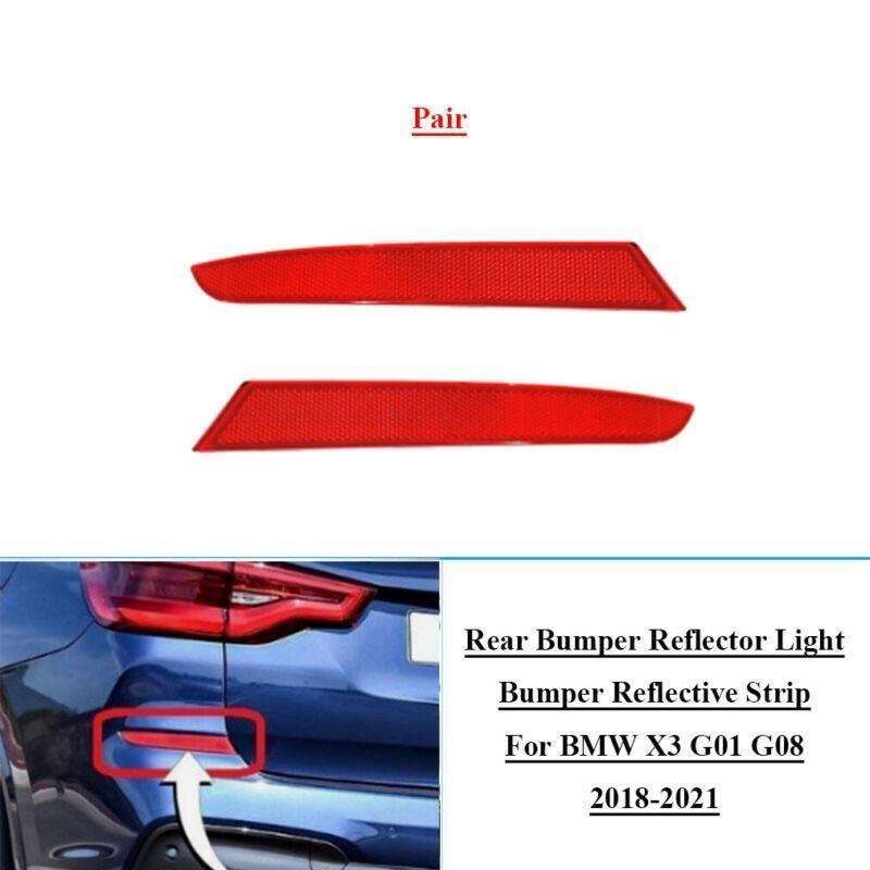 2pcs Rear Bumper Reflector Lens For BMW X3 G01 G08 M Sport 2018-2021