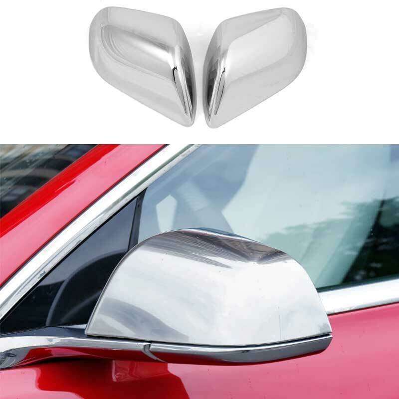 ABS Chrome Rear side View Mirror Cap Cover Trim 2pcs For Tesla Model Y 2020-2023
