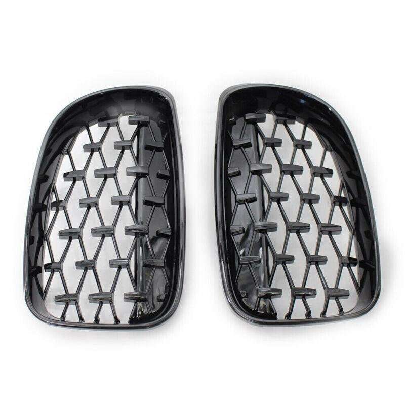 Pair of Black Diamond Style Front Grille Fits BMW E81 E82 E87 E88 1 Series 08-11