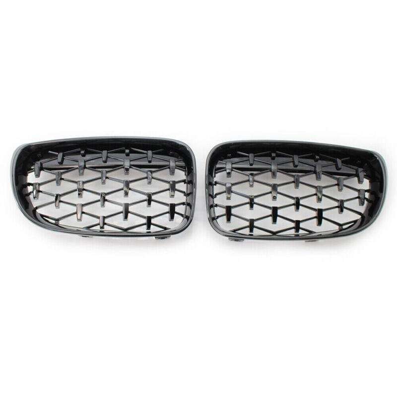 Pair of Black Diamond Style Front Grille Fits BMW E81 E82 E87 E88 1 Series 08-11