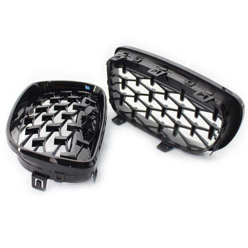 Pair of Black Diamond Style Front Grille Fits BMW E81 E82 E87 E88 1 Series 08-11