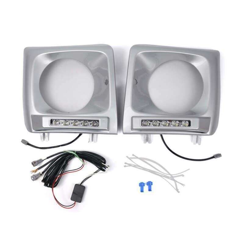 Headlight Bezel Pair For 1990-2018 Mercedes W463 G63 Wagon G500 w/ LED DRL