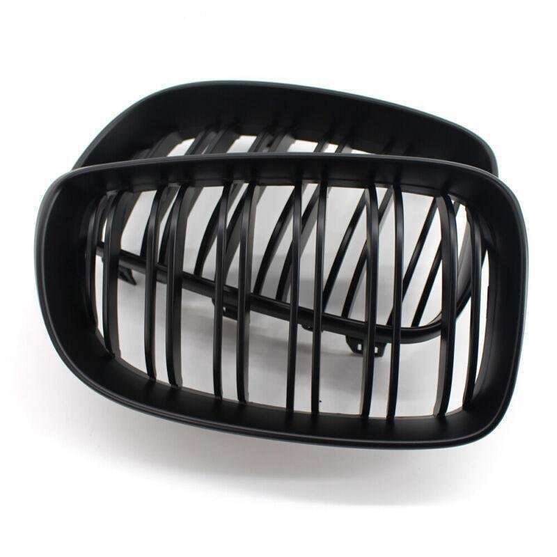 2X/Set Matte Black Dual Slat Front Grille Fit for BMW 1 Series E87 E82 E88 Grill