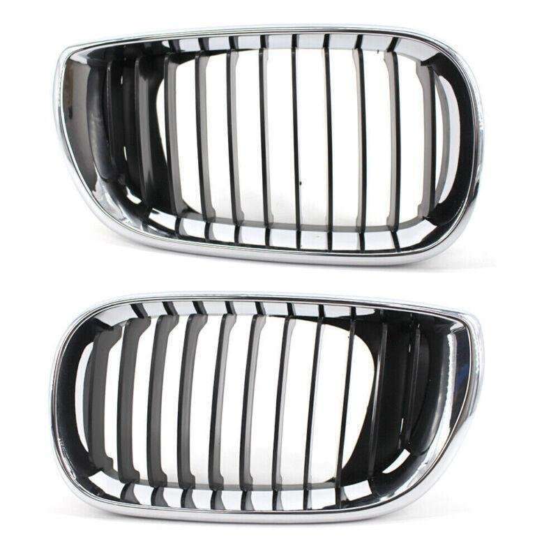 For BMW E46 Front Grille 02-05 3 Series 4 Door Gloss Kidney Style Half Silver
