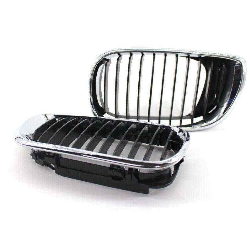 For BMW E46 Front Grille 02-05 3 Series 4 Door Gloss Kidney Style Half Silver