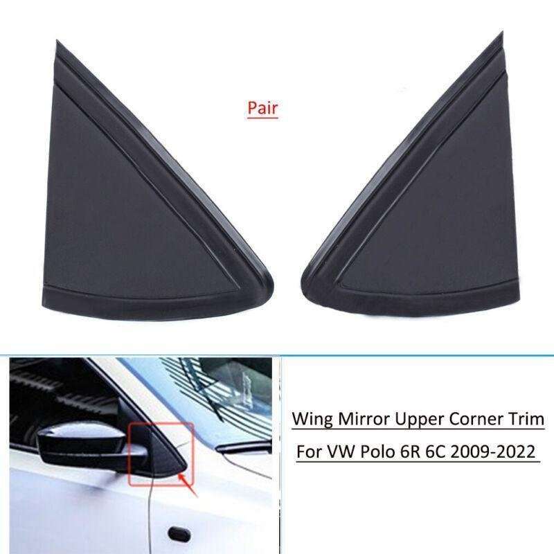 Mirror Corner Trim Molding Triangle Cover For VW Polo 6R 6C 2009-2022 Pair