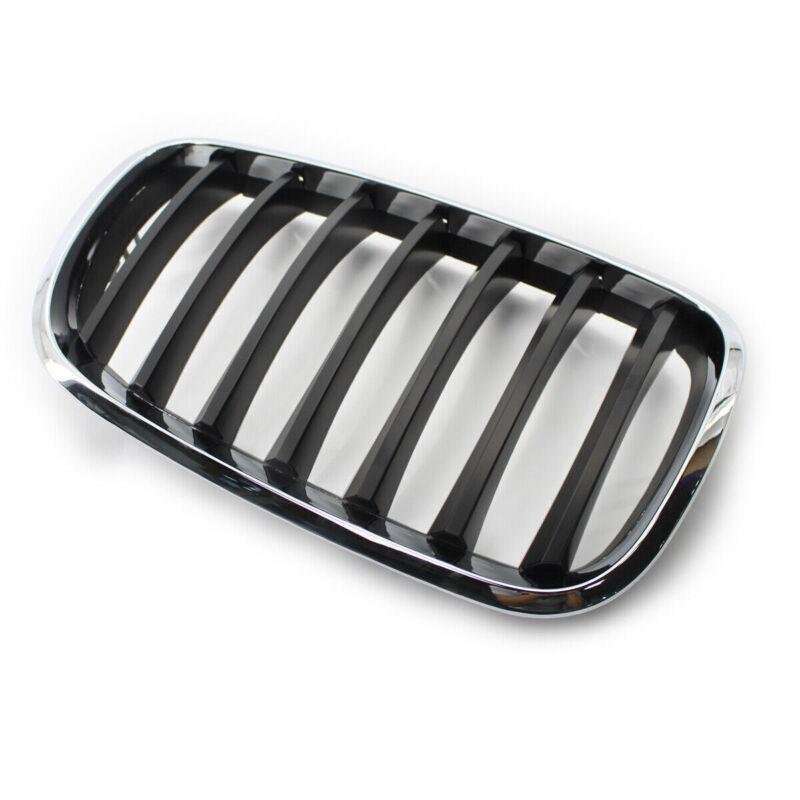 For BMW X5 X6 E70 E71 2007-2013 Chrome Frame Glossy Black Slat Grill Car Grille