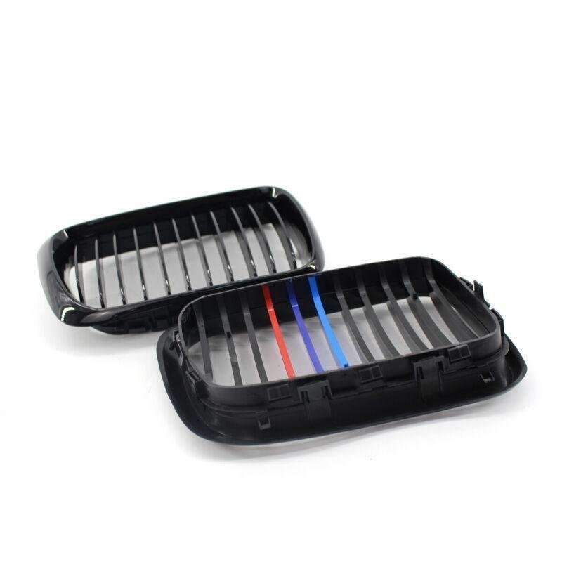 2Pcx Gloss Black M-Color Front Kidney Grille fit for BMW E36 3 Series M3 97-99