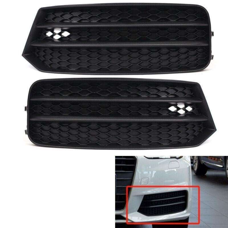 Car Front Bumper Fog Light Grille Cover For Audi A1 2016-2019 Black Pair