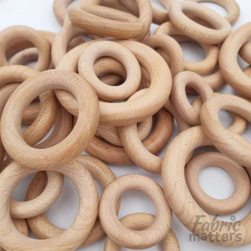 Beech Wood Teething Rings - Pack of 30 - 4cm