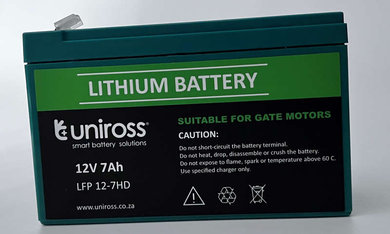 Uniross - 12.8V 7Ah, 89.6Wh, High Draw, Lithium Phosphate Battery