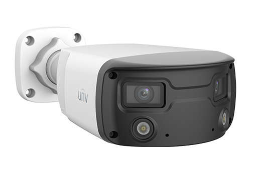 Unv - Ultra H.265 -P3- 4Mp Dual-Lens Colorhunter 160-Degree Wide Angle Fixed Bullet Camera