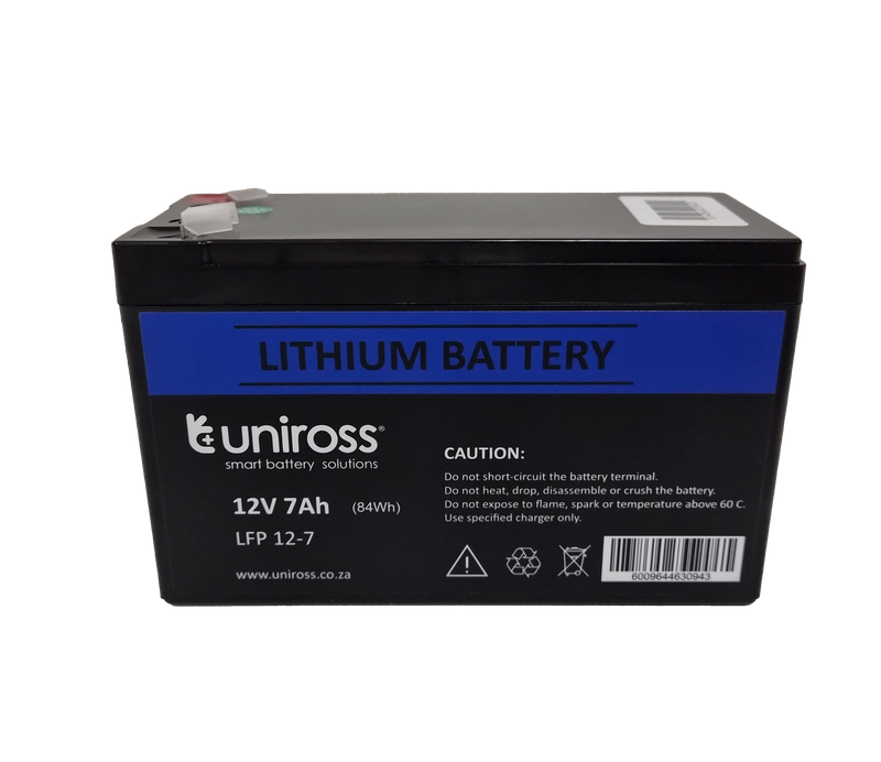 Uniross - 12.8V 7Ah, 89.6Wh Lithium Phosphate Battery