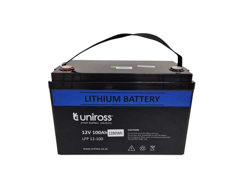 Uniross - 12.8V 100Ah, 1.28Kwh Lithium Phosphate Battery