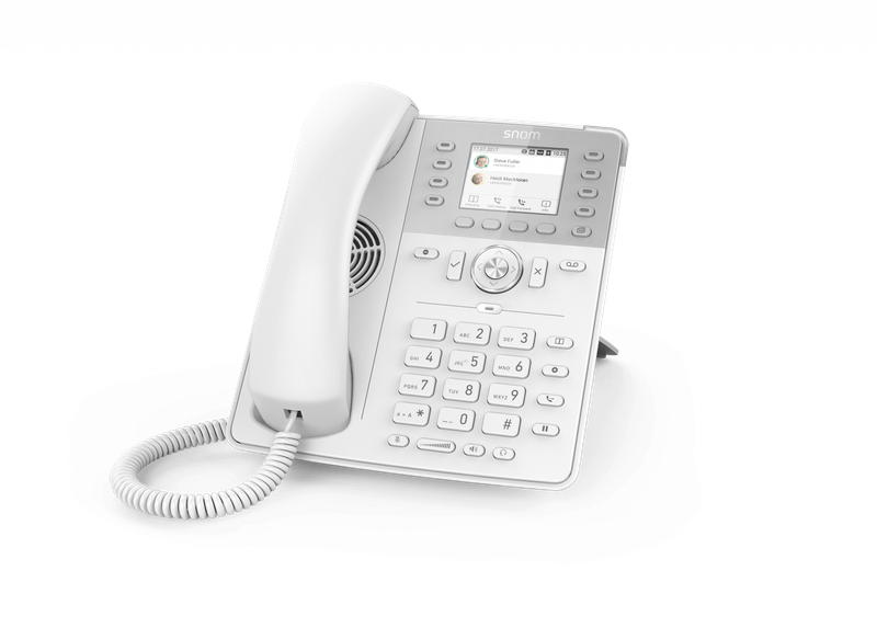 Snom D735 12-Line Desktop Sip Phone In White - No Psu Included - Hi-Res 2.7" Colour Display - Usb