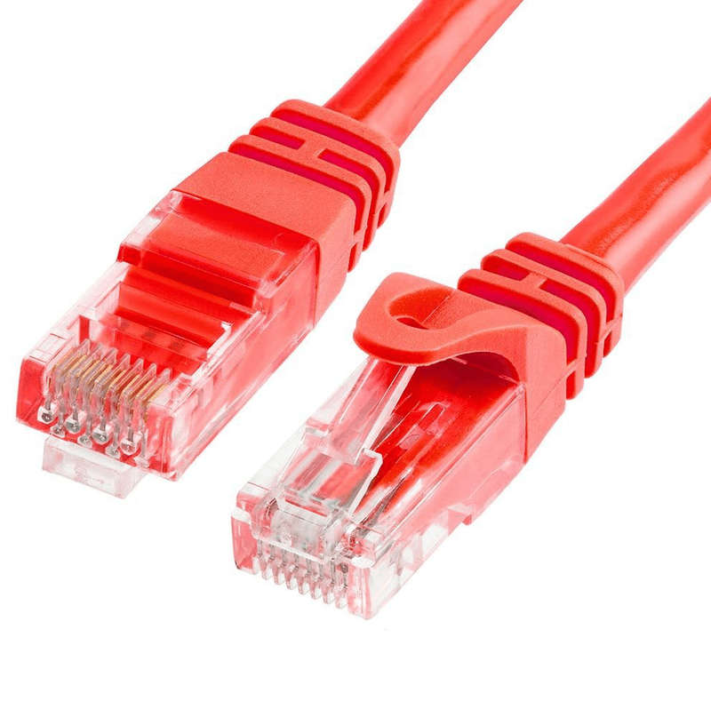 Acconet Cat6 Utp Flylead, 1 Meter, Straight, Stranded Cable, Moulded Boots And Plugs, Red