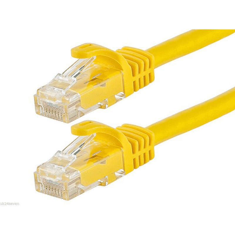 Acconet Cat6 Utp Flylead, 1 Meter, Straight, Stranded Cable, Moulded Boots And Plugs, Yellow