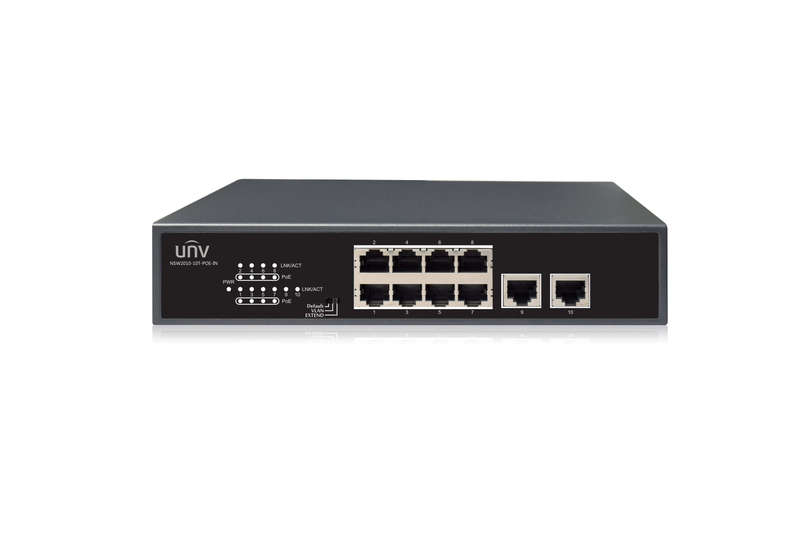 Unv - 8 Port Poe Switch, Supports Extend Mode (120W) 8-Port, 2 Uplink Port Poe Switch