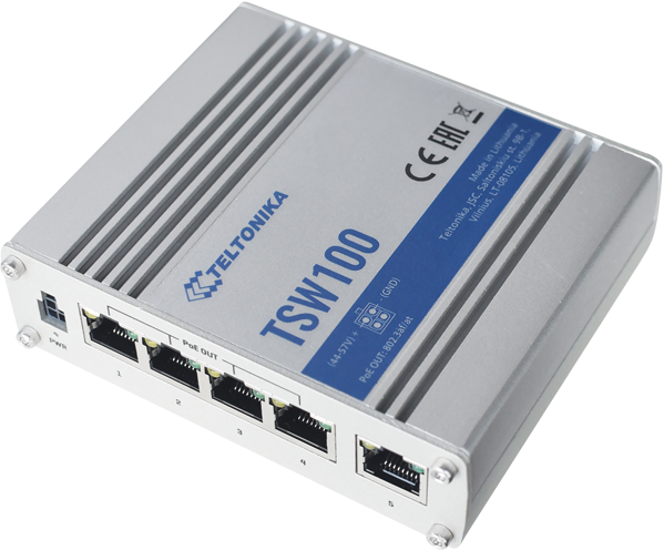 Teltonika Industrial 5 Port Gigabit Poe Switch - Unmanaged, 120 Watts
