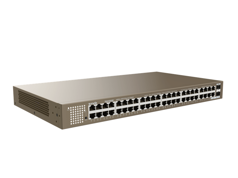 Tenda 48 Port Gigabit Unmanaged Ethernet Switch, 2X Independent Gigabit Sfp Slots