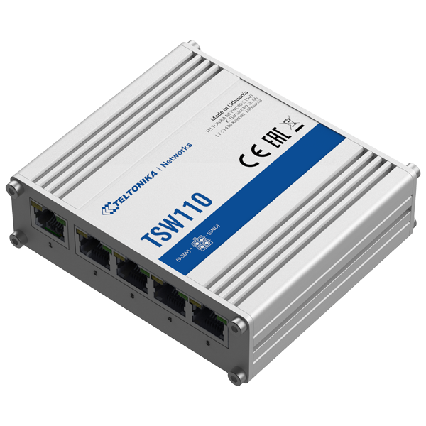 Teltonika Industrial 5 Port Gigabit Switch - Unmanaged L2