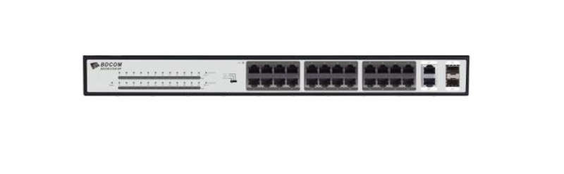 Bdcom 24-Port 10 100 370W Poe Switch, 24 Poe Ports, 2 X 1000Mbps Combo Ports