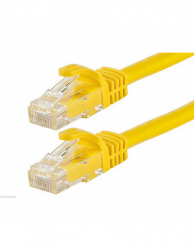 Acconet Cat6 Utp Flylead, 2 Meter, Straight, Stranded Cable, Moulded Boots And Plugs, Yellow