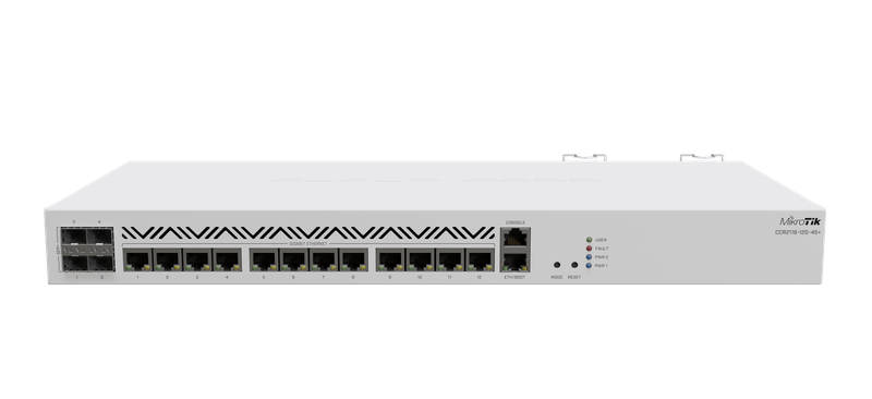 Mikrotik Ccr2116-12G-4S+, 4 X 10G Sfp+ And 13 X 1G Ethernet And 1 X M.2 Slot