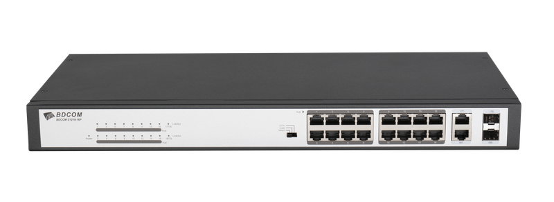 Bdcom 16-Port 10 100 Poe Switch, 16 Poe Ports, 2 X 1000Mbps Combo Ports