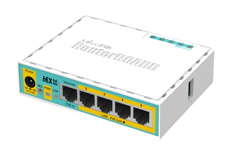 Mikrotik Hex Poe Lite - Desktop Poe Router With 5 10 100 Lan Ports And 1 Usb Port