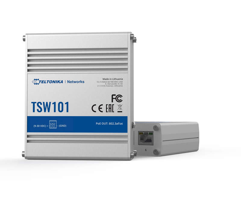 Teltonika Industrial 5 Port Gigabit Switch, Supports Auto Mdi Mdix Crossover - Unmanaged