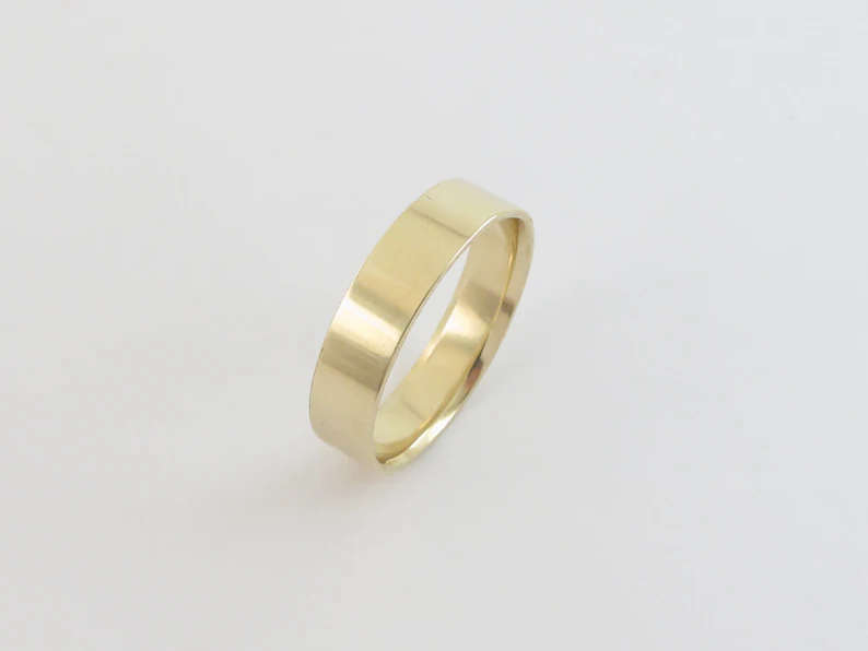 Gold 5mm Plain Wedding Band