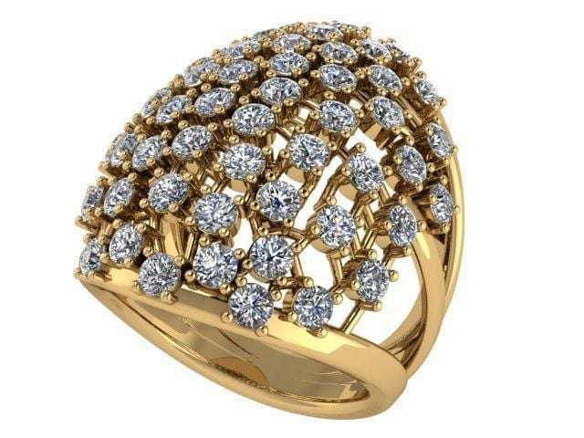 Moissanite Cluster Ring Set in 9ct Yellow Gold